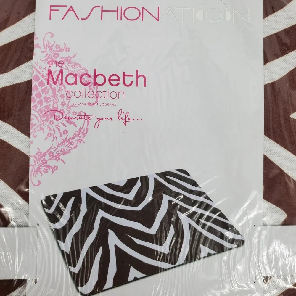 Macbeth Collection Margaret Josephs Zebra Chocolate Mouse Pad 2 Pk Animal Print